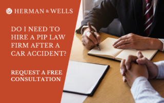 A car accident victim schedules a free consult with a PIP law firm.