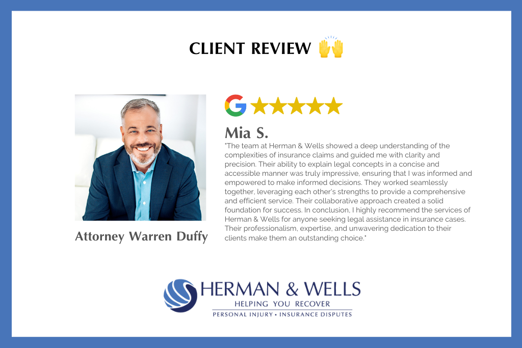 Client review from past insurance dispute case in Florida.