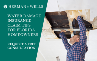 Florida homeowner prepares to file water damage claim.