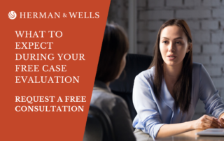 A potential client provides crucial information about her case to a lawyer during her free case evaluation.