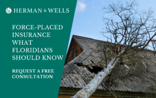 Florida house damaged by natural disaster whose owner was given forced-placed insurance by provider.