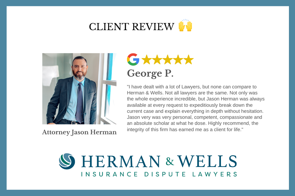 Client review from past insurance dispute case in Florida.