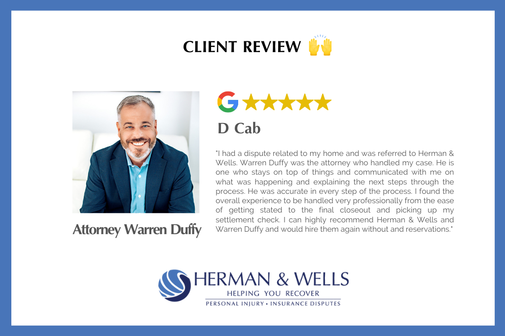 Client review from past insurance dispute case in Florida