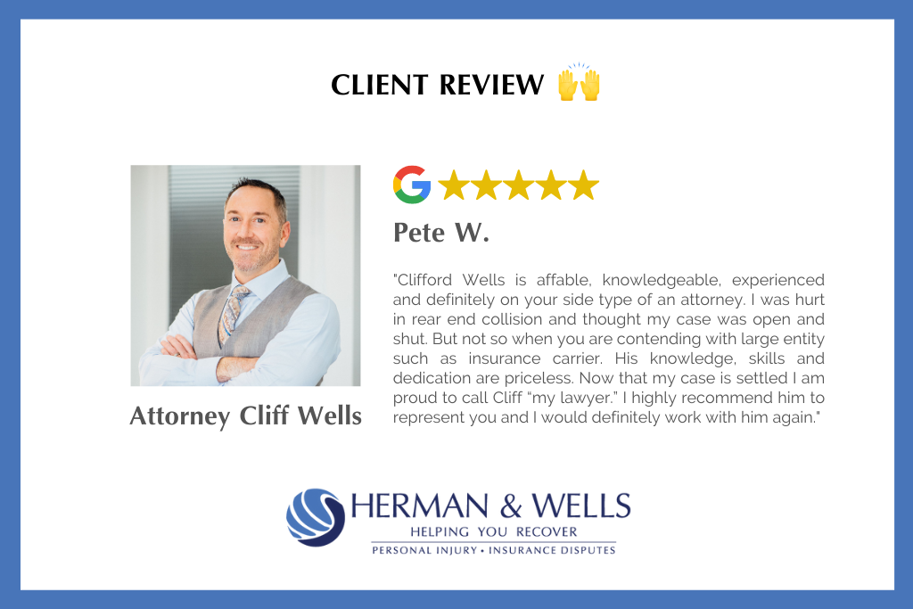 Client review from past rear-end injury claim case in Florida