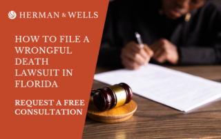 Woman who lost loved one seeks wrongful death lawyer and files lawsuit in Florida.