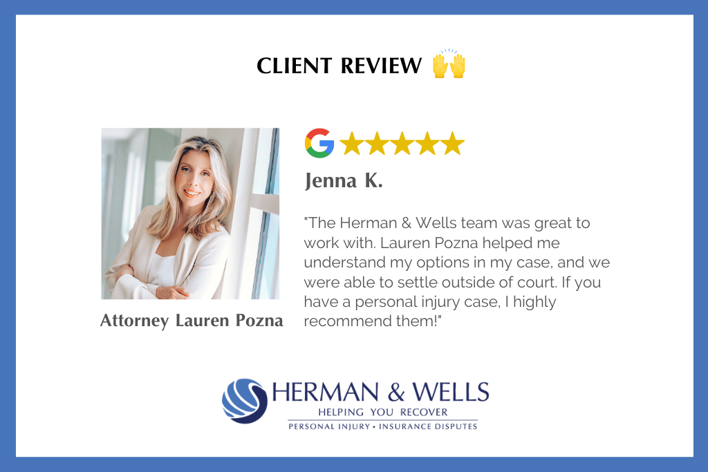 Client review from past personal injury claim case in Florida