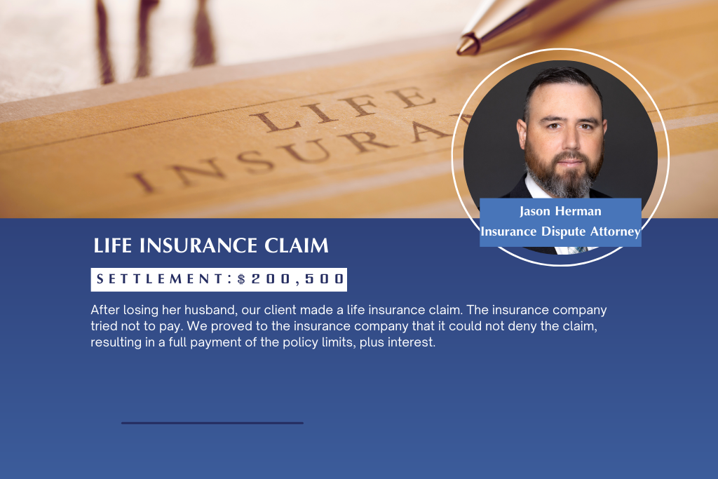 $200,500 settlement for a life insurance claim