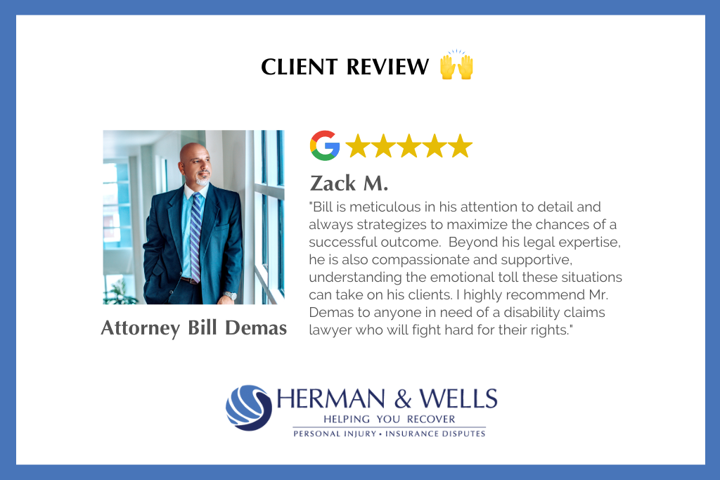 Client review from past disability claim case in Florida