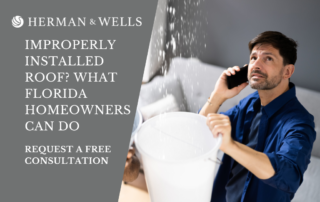 Florida homeowner seeks professional help from a construction attorney after experiencing leaks from improperly installed roof.