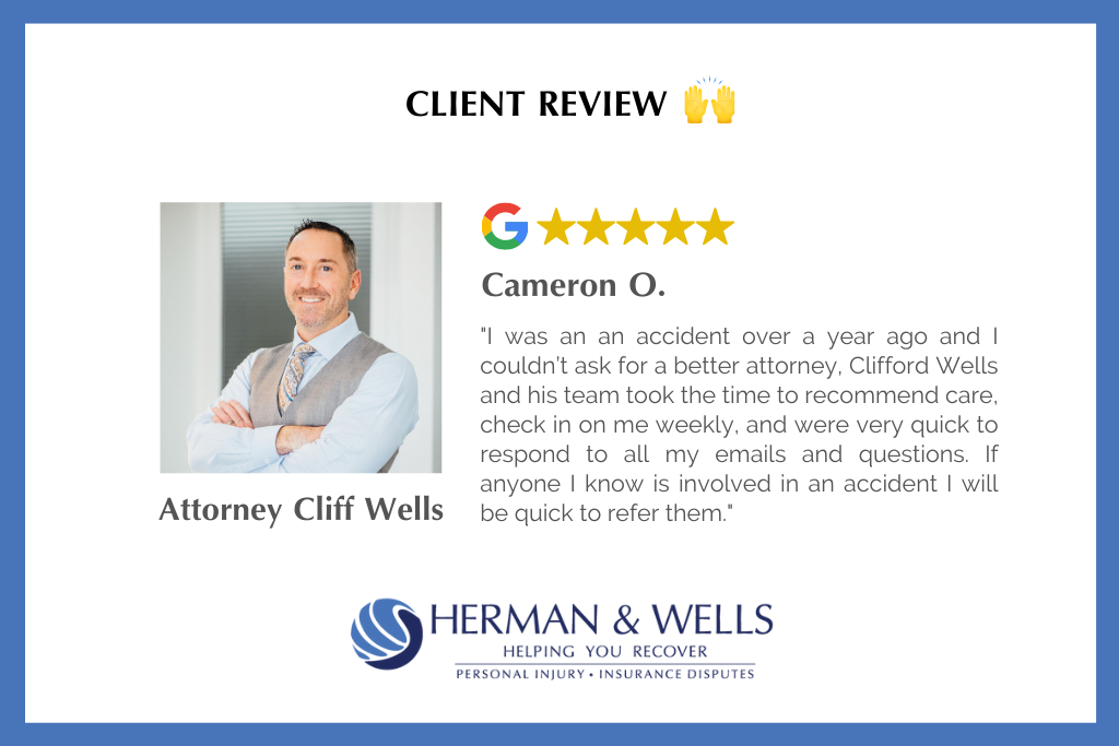 Client review from past personal injury claim case in Florida