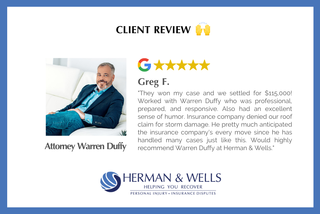 Client review from past roof damage dispute claim case in Florida