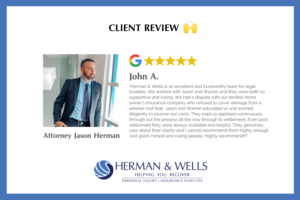 Client review from past roof damage dispute claim case in Florida