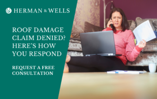 Florida homeowner with denied roof damage claim phones insurance dispute attorneys for legal advice.