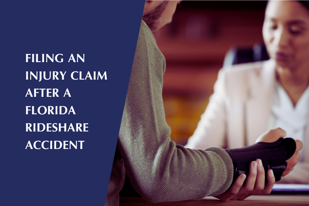 Man involved in a Florida rideshare accident consults with a PI lawyer to file a personal injury claim.