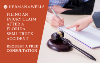 PI attorney assists a woman involved in a Florida semi-truck accident file an injury claim.