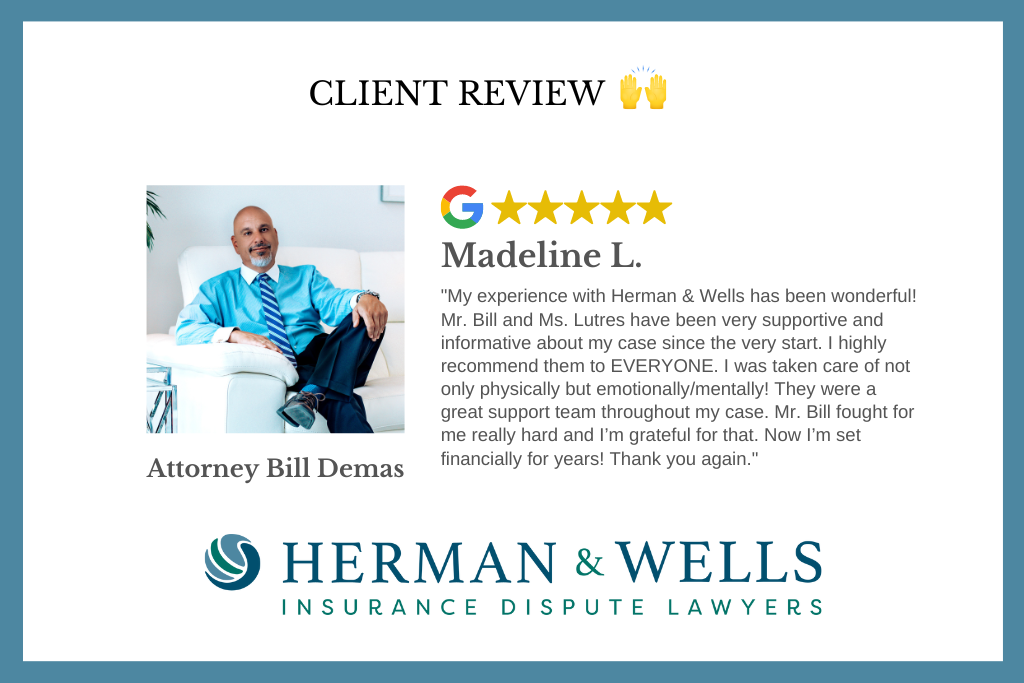 Client review from past disability claim case in Florida.