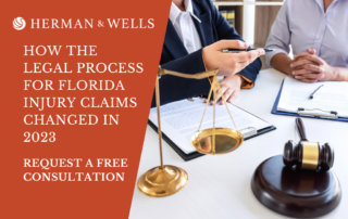 PI lawyer briefs client on the 2023 changes to Florida injury claims legal process.