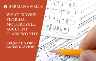 A Floridian involved in a motorcycle accident fills out their injury claim form.