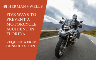 A Florida motorcyclist who is well-versed in accident prevention measures.