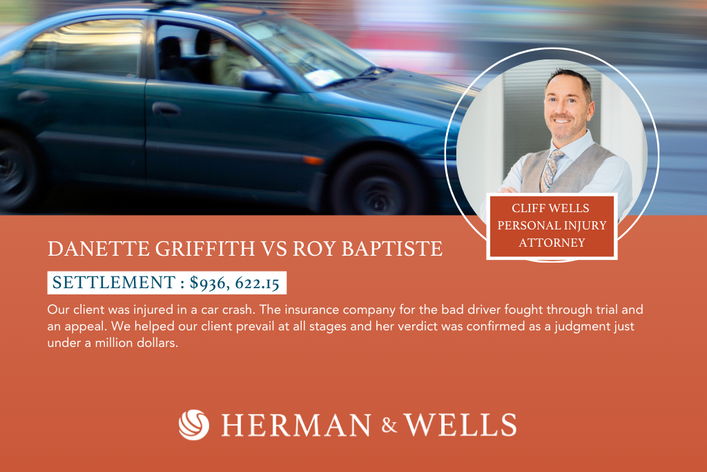 $936, 622.15 settlement for a past car accident accident case against a bad driver.