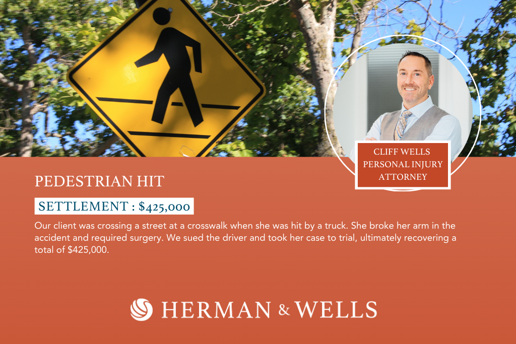 $425,000 settlement for past pedestrian accident case in Florida.