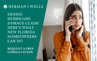 A worried, new Florida homeowner calling in for legal assistance on her denied hurricane insurance claim.